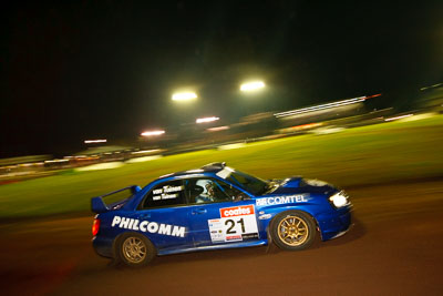 21;20-June-2008;ARC;Australia;Australian-Rally-Championship;Danielle-van-Tuinen;Maroochy-Showgrounds;Matthew-van-Tuinen;Nambour;QLD;QRC;Queensland;Queensland-Rally-Championship;Subaru-Impreza-WRX-STI;Sunshine-Coast;auto;motorsport;movement;night;racing;speed;wide-angle