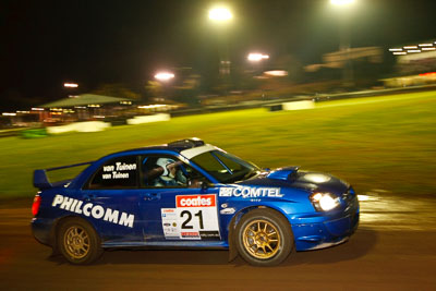 21;20-June-2008;ARC;Australia;Australian-Rally-Championship;Danielle-van-Tuinen;Maroochy-Showgrounds;Matthew-van-Tuinen;Nambour;QLD;QRC;Queensland;Queensland-Rally-Championship;Subaru-Impreza-WRX-STI;Sunshine-Coast;auto;motorsport;movement;night;racing;speed;wide-angle