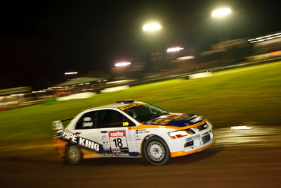 18;20-June-2008;ARC;Australia;Australian-Rally-Championship;David-Callaghan;David-Hills;Evo-9;Maroochy-Showgrounds;Mitsubishi-Lancer;Mitsubishi-Lancer-Evolution-IX;Nambour;QLD;Queensland;Sunshine-Coast;auto;motorsport;movement;night;racing;speed;wide-angle