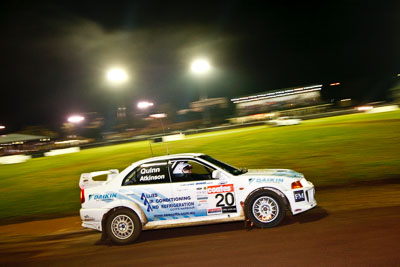 20;20-June-2008;ARC;Australia;Australian-Rally-Championship;Ben-Atkinson;Evo-5;Maroochy-Showgrounds;Mitsubishi-Lancer;Mitsubishi-Lancer-Evolution-V;Nambour;Nathan-Quinn;QLD;Queensland;Sunshine-Coast;auto;motorsport;movement;night;racing;speed;wide-angle