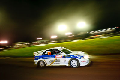 11;20-June-2008;ARC;Australia;Australian-Rally-Championship;Evo-6;Maroochy-Showgrounds;Mitsubishi-Lancer;Mitsubishi-Lancer-Evolution-VI;Nambour;QLD;QRC;Queensland;Queensland-Rally-Championship;Steven-Shepheard;Sunshine-Coast;Tom-Smith;auto;motorsport;movement;night;racing;speed;wide-angle