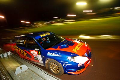 4;20-June-2008;ARC;Australia;Australian-Rally-Championship;David-Green;Maroochy-Showgrounds;Michael-Guest;Nambour;QLD;Queensland;Subaru-Impreza-WRX;Sunshine-Coast;auto;motorsport;movement;night;racing;speed;wide-angle