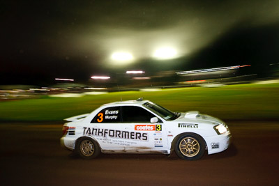3;20-June-2008;ARC;Australia;Australian-Rally-Championship;Chris-Murphy;Eli-Evans;Maroochy-Showgrounds;Nambour;QLD;Queensland;Subaru-Impreza-WRX;Sunshine-Coast;auto;motorsport;movement;night;racing;speed;wide-angle