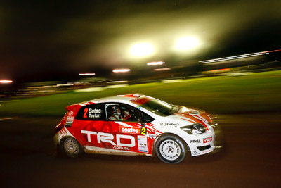 2;20-June-2008;ARC;Australia;Australian-Rally-Championship;Coral-Taylor;Maroochy-Showgrounds;Nambour;Neal-Bates;QLD;Queensland;Sunshine-Coast;Team-TRD;Toyota-TRD-Corolla-S2000;auto;motorsport;movement;night;racing;speed;wide-angle