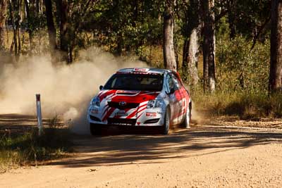 1;21-June-2008;ARC;Australia;Australian-Rally-Championship;QLD;Queensland;Simon-Evans;Sue-Evans;Sunshine-Coast;Team-TRD;Toyota-TRD-Corolla-S2000;auto;motorsport;racing;telephoto