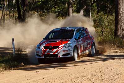 1;21-June-2008;ARC;Australia;Australian-Rally-Championship;QLD;Queensland;Simon-Evans;Sue-Evans;Sunshine-Coast;Team-TRD;Toyota-TRD-Corolla-S2000;auto;motorsport;racing;telephoto