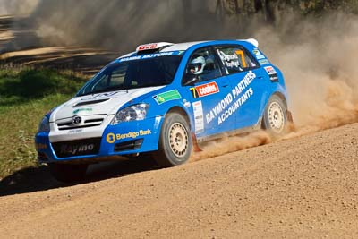 7;21-June-2008;ARC;Australia;Australian-Rally-Championship;Glen-Raymond;Matt-Raymond;QLD;Queensland;Sunshine-Coast;Toyota-Corolla-Sportivo;auto;motorsport;racing;telephoto