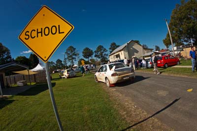 17;21-June-2008;ARC;Australia;Australian-Rally-Championship;Brett-Kipling;Darren-Masters;Evo-9;Mitsubishi-Lancer;Mitsubishi-Lancer-Evolution-IX;QLD;Queensland;Sunshine-Coast;auto;fisheye;motorsport;racing;service-park