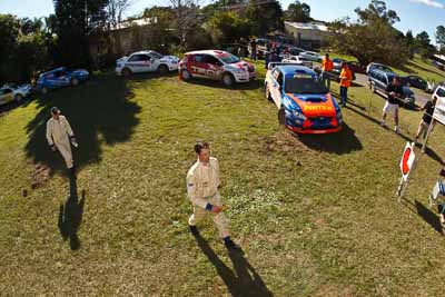21-June-2008;ARC;Anthony-McLoughlin;Australia;Australian-Rally-Championship;QLD;Queensland;Stewart-Reid;Sunshine-Coast;auto;fisheye;motorsport;racing;service-park
