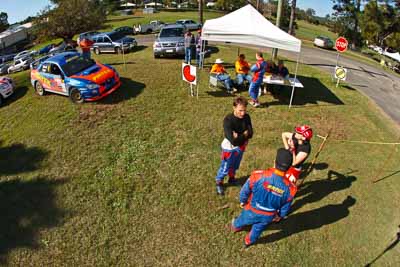 21-June-2008;ARC;Australia;Australian-Rally-Championship;Coral-Taylor;Michael-Guest;QLD;Queensland;Sunshine-Coast;auto;fisheye;motorsport;racing;service-park