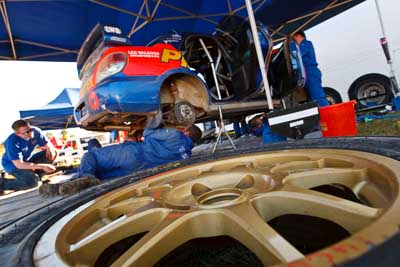 4;21-June-2008;ARC;Australia;Australian-Rally-Championship;David-Green;Michael-Guest;QLD;Queensland;Subaru-Impreza-WRX;Sunshine-Coast;atmosphere;auto;motorsport;movement;racing;service-park;speed;wide-angle