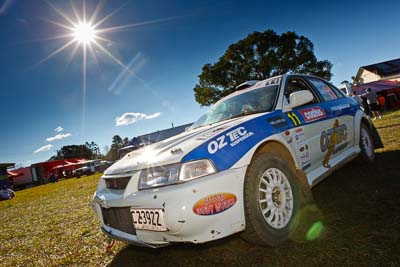 11;21-June-2008;ARC;Australia;Australian-Rally-Championship;Evo-6;Mitsubishi-Lancer;Mitsubishi-Lancer-Evolution-VI;QLD;QRC;Queensland;Queensland-Rally-Championship;Steven-Shepheard;Sunshine-Coast;Tom-Smith;atmosphere;auto;motorsport;racing;service-park;sky;sun;wide-angle