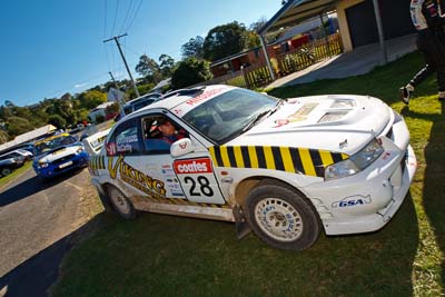 28;21-June-2008;Australia;Erik-Johnsson;Evo-6;John-McCarthy;Mitsubishi-Lancer;Mitsubishi-Lancer-Evolution-VI;QLD;QRC;Queensland;Queensland-Rally-Championship;Sunshine-Coast;atmosphere;auto;motorsport;racing;service-park;wide-angle