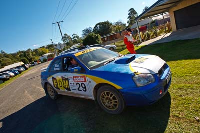 29;21-June-2008;Australia;Darren-Blair;Julie-Boorman;QLD;QRC;Queensland;Queensland-Rally-Championship;Subaru-Impreza-WRX;Sunshine-Coast;auto;motorsport;racing;service-park;wide-angle