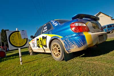 29;21-June-2008;Australia;Darren-Blair;Julie-Boorman;QLD;QRC;Queensland;Queensland-Rally-Championship;Subaru-Impreza-WRX;Sunshine-Coast;auto;motorsport;racing;service-park;wide-angle
