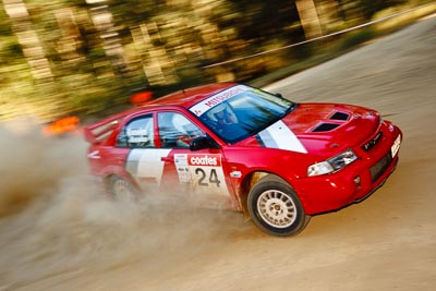 24;21-June-2008;ARC;Australia;Australian-Rally-Championship;Evo-6;Margot-Knowles;Mitsubishi-Lancer;Mitsubishi-Lancer-Evolution-VI;QLD;QRC;Queensland;Queensland-Rally-Championship;Simon-Knowles;Sunshine-Coast;auto;motorsport;movement;racing;speed;wide-angle