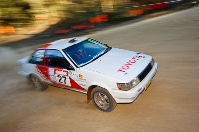 27;21-June-2008;ARC;Australia;Australian-Rally-Championship;Ben-Cullen;Matthew-Cullen;QLD;Queensland;Sunshine-Coast;Toyota-Sprinter;auto;motorsport;movement;racing;speed;wide-angle