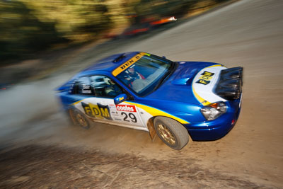 29;21-June-2008;Australia;Darren-Blair;Julie-Boorman;QLD;QRC;Queensland;Queensland-Rally-Championship;Subaru-Impreza-WRX;Sunshine-Coast;auto;motorsport;movement;racing;speed;wide-angle