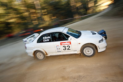 32;21-June-2008;Australia;Chris-Baxter;Evo-6;Mitsubishi-Lancer;Mitsubishi-Lancer-Evolution-VI;QLD;QRC;Queensland;Queensland-Rally-Championship;Sunshine-Coast;Wayne-Menzies;auto;motorsport;movement;racing;speed;wide-angle