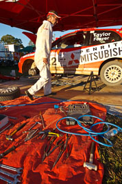 22;21-June-2008;ARC;Australia;Australian-Rally-Championship;Mitsubishi-Mirage;Molly-Taylor;QLD;Queensland;Sunshine-Coast;Toni-Feaver;auto;motorsport;racing;service-park;wide-angle