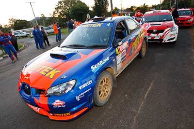 4;21-June-2008;ARC;Australia;Australian-Rally-Championship;David-Green;Michael-Guest;QLD;Queensland;Subaru-Impreza-WRX;Sunshine-Coast;atmosphere;auto;motorsport;movement;racing;service-park;speed;wide-angle