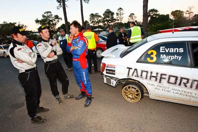 3;21-June-2008;ARC;Australia;Australian-Rally-Championship;Chris-Murphy;Eli-Evans;Michael-Guest;QLD;Queensland;Subaru-Impreza-WRX;Sunshine-Coast;atmosphere;auto;motorsport;movement;portrait;racing;service-park;speed;wide-angle