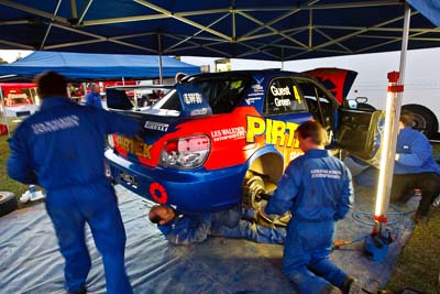 4;21-June-2008;ARC;Australia;Australian-Rally-Championship;David-Green;Michael-Guest;QLD;Queensland;Subaru-Impreza-WRX;Sunshine-Coast;atmosphere;auto;motorsport;movement;racing;service-park;speed;wide-angle