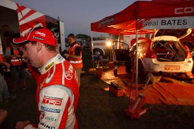 21-June-2008;ARC;Australia;Australian-Rally-Championship;Neal-Bates;QLD;Queensland;Sunshine-Coast;atmosphere;auto;motorsport;portrait;racing;service-park;wide-angle