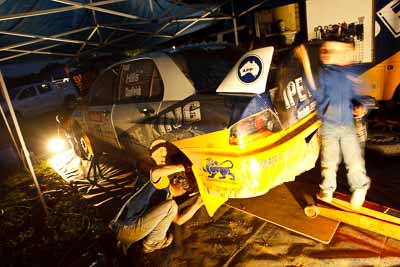 18;21-June-2008;ARC;Australia;Australian-Rally-Championship;David-Callaghan;David-Hills;Evo-9;Mitsubishi-Lancer;Mitsubishi-Lancer-Evolution-IX;QLD;Queensland;Sunshine-Coast;atmosphere;auto;motorsport;movement;racing;service-park;speed;wide-angle