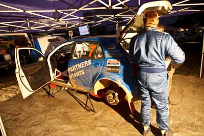 7;21-June-2008;ARC;Australia;Australian-Rally-Championship;Glen-Raymond;Matt-Raymond;QLD;Queensland;Sunshine-Coast;Toyota-Corolla-Sportivo;atmosphere;auto;motorsport;movement;night;racing;service-park;speed;wide-angle