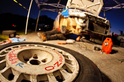 7;21-June-2008;ARC;Australia;Australian-Rally-Championship;Glen-Raymond;Matt-Raymond;OZ-Racing;QLD;Queensland;Sunshine-Coast;Topshot;Toyota-Corolla-Sportivo;atmosphere;auto;brand;detail;fisheye;logo;mechanics;motorsport;movement;racing;service-park;speed;team;tools;twilight;tyre;wheel