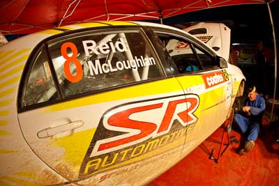 8;21-June-2008;ARC;Anthony-McLoughlin;Australia;Australian-Rally-Championship;QLD;Queensland;Stewart-Reid;Sunshine-Coast;Toyota-Corolla-Sportivo;atmosphere;auto;fisheye;motorsport;racing;service-park