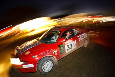 33;21-June-2008;Australia;Chris-Munro;Jamie-Lawson;QLD;QRC;Queensland;Queensland-Rally-Championship;Sunshine-Coast;Toyota-Celica-GT4;atmosphere;auto;fisheye;motorsport;movement;racing;service-park;speed