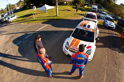 5;22-June-2008;ARC;Australia;Australian-Rally-Championship;Darren-Windus;Ford-Fiesta-S2000;Imbil;Jonathon-Mortimer;QLD;Queensland;Sunshine-Coast;auto;fisheye;motorsport;racing;service-park