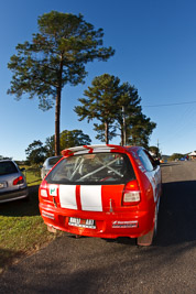 22;22-June-2008;ARC;Australia;Australian-Rally-Championship;Imbil;Mitsubishi-Mirage;Molly-Taylor;QLD;Queensland;Sunshine-Coast;Toni-Feaver;atmosphere;auto;fisheye;motorsport;racing;service-park;sky