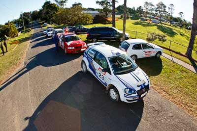 23;22-June-2008;ARC;Australia;Australian-Rally-Championship;Gerard-McConkey;Imbil;Marius-Swart;QLD;Queensland;Sunshine-Coast;Volkswagen-Polo-S2000;auto;fisheye;motorsport;racing;service-park