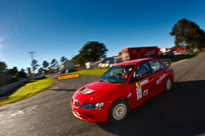 6;22-June-2008;ARC;Australia;Australian-Rally-Championship;Chris-Randell;Evo-9;Imbil;Mitsubishi-Lancer;Mitsubishi-Lancer-Evolution-IX;QLD;Queensland;Spencer-Lowndes;Sunshine-Coast;Topshot;atmosphere;auto;fisheye;motorsport;racing;service-park;sky