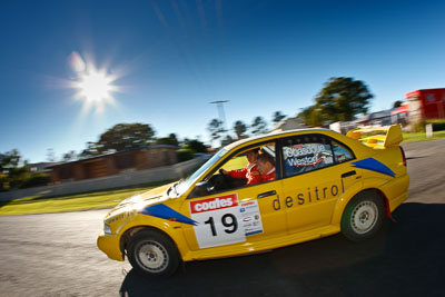 19;22-June-2008;ARC;Australia;Australian-Rally-Championship;Evo-6;Glen-Weston;Imbil;John-Goasdoue;Mitsubishi-Lancer;Mitsubishi-Lancer-Evolution-VI;QLD;Queensland;Sunshine-Coast;atmosphere;auto;fisheye;motorsport;racing;service-park;sky;sun