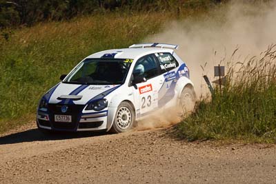 23;22-June-2008;ARC;Australia;Australian-Rally-Championship;Gerard-McConkey;Imbil;Marius-Swart;QLD;Queensland;Sunshine-Coast;Volkswagen-Polo-S2000;auto;motorsport;racing;telephoto