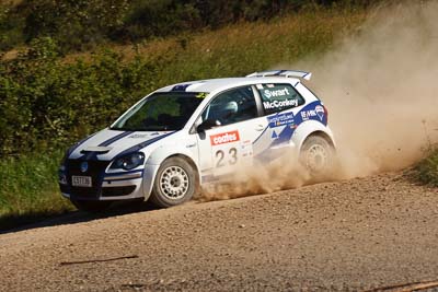 23;22-June-2008;ARC;Australia;Australian-Rally-Championship;Gerard-McConkey;Imbil;Marius-Swart;QLD;Queensland;Sunshine-Coast;Volkswagen-Polo-S2000;auto;motorsport;racing;telephoto