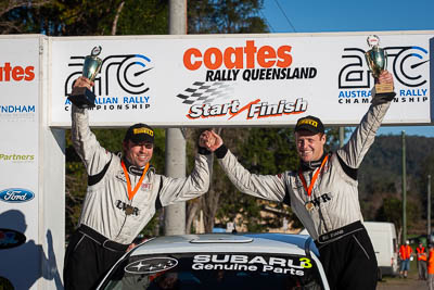 22-June-2008;ARC;Australia;Australian-Rally-Championship;Chris-Murphy;Eli-Evans;Imbil;QLD;Queensland;Sunshine-Coast;auto;motorsport;official-finish;podium;racing;telephoto