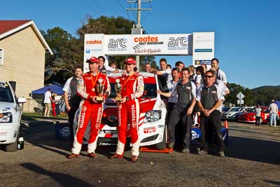 22-June-2008;ARC;Australia;Australian-Rally-Championship;Coral-Taylor;Imbil;Neal-Bates;QLD;Queensland;Sunshine-Coast;auto;motorsport;official-finish;podium;racing;wide-angle