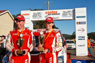 22-June-2008;ARC;Australia;Australian-Rally-Championship;Coral-Taylor;Imbil;Neal-Bates;QLD;Queensland;Sunshine-Coast;auto;motorsport;official-finish;podium;racing;wide-angle