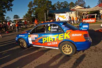 4;22-June-2008;ARC;Australia;Australian-Rally-Championship;David-Green;Imbil;Michael-Guest;QLD;Queensland;Subaru-Impreza-WRX;Sunshine-Coast;afternoon;auto;motorsport;official-finish;podium;racing;wide-angle