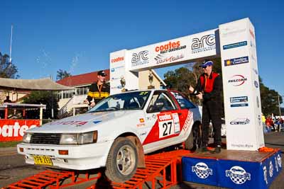 27;22-June-2008;ARC;Australia;Australian-Rally-Championship;Ben-Cullen;Imbil;Matthew-Cullen;QLD;Queensland;Sunshine-Coast;Toyota-Sprinter;auto;motorsport;official-finish;podium;racing;wide-angle