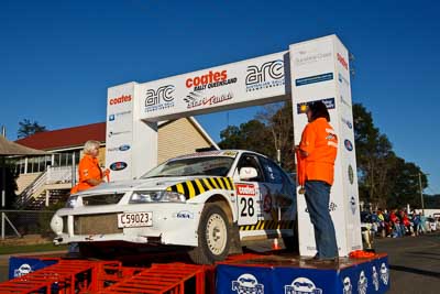 28;22-June-2008;Australia;Erik-Johnsson;Evo-6;Imbil;John-McCarthy;Mitsubishi-Lancer;Mitsubishi-Lancer-Evolution-VI;QLD;QRC;Queensland;Queensland-Rally-Championship;Sunshine-Coast;afternoon;auto;motorsport;official-finish;podium;racing;wide-angle