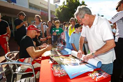 14-November-2008;ARC;Australia;Australian-Rally-Championship;Coffs-Coast;Coffs-Harbour;NSW;New-South-Wales;Simon-Evans;auto;autograph;ceremonial-start;crowd;fans;media-day;motorsport;racing;spectators;wide-angle