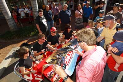 14-November-2008;ARC;Australia;Australian-Rally-Championship;Coffs-Coast;Coffs-Harbour;Coral-Taylor;NSW;Neal-Bates;New-South-Wales;Simon-Evans;Sue-Evans;auto;autograph;ceremonial-start;crowd;fans;media-day;motorsport;racing;spectators;wide-angle