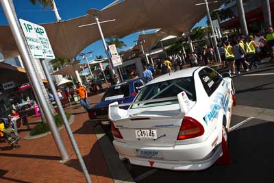 18;14-November-2008;ARC;Australia;Australian-Rally-Championship;Ben-Atkinson;Coffs-Coast;Coffs-Harbour;Evo-5;Mitsubishi-Lancer;Mitsubishi-Lancer-Evolution-V;NSW;NSW-Rally-Championship;NSWRC;Nathan-Quinn;New-South-Wales;auto;ceremonial-start;media-day;motorsport;racing;wide-angle