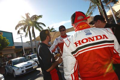 14-November-2008;ARC;Australia;Australian-Rally-Championship;Coffs-Coast;Coffs-Harbour;Guy-Wilks;NSW;New-South-Wales;Philip-Pugh;auto;ceremonial-start;media-day;motorsport;portrait;racing;wide-angle